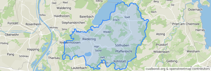 Mapa de ubicacion de Riedering.