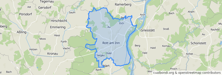 Mapa de ubicacion de Rott am Inn.