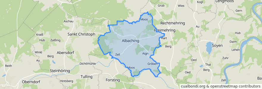 Mapa de ubicacion de Albaching.