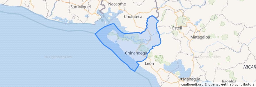 Mapa de ubicacion de Chinandega.