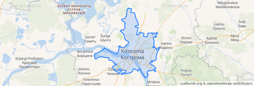 Mapa de ubicacion de городской округ Кострома.