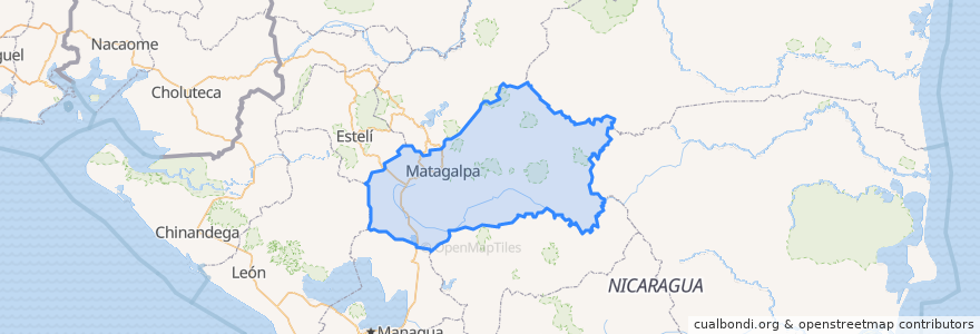 Mapa de ubicacion de Matagalpa.