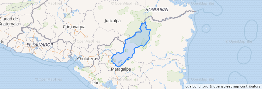 Mapa de ubicacion de Jinotega.