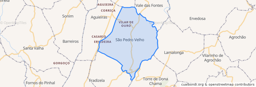 Mapa de ubicacion de São Pedro Velho.