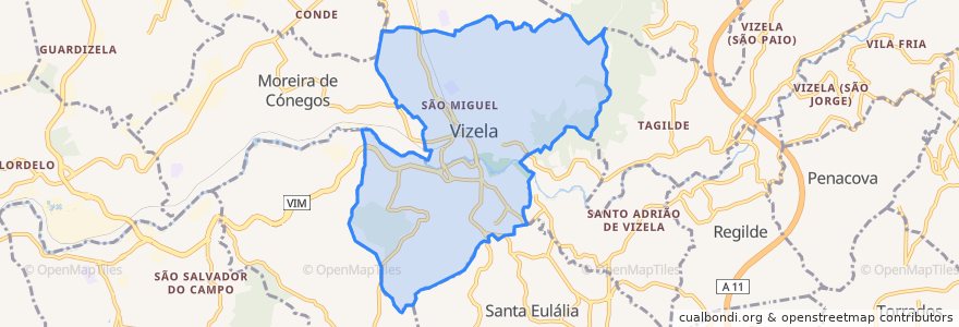 Mapa de ubicacion de Caldas de Vizela (São Miguel e São João).