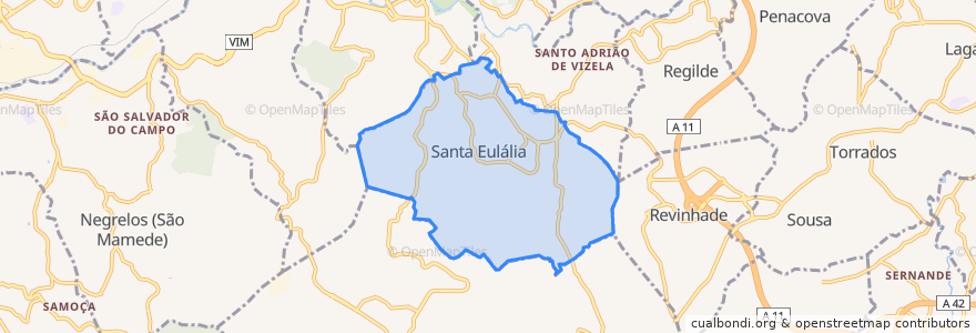 Mapa de ubicacion de Santa Eulália.