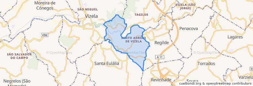 Mapa de ubicacion de Vizela (Santo Adrião).