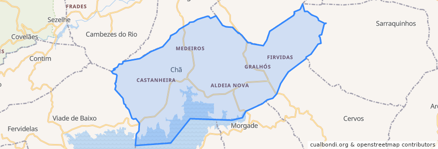 Mapa de ubicacion de Chã.