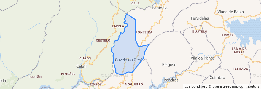 Mapa de ubicacion de Covelo do Gerês.