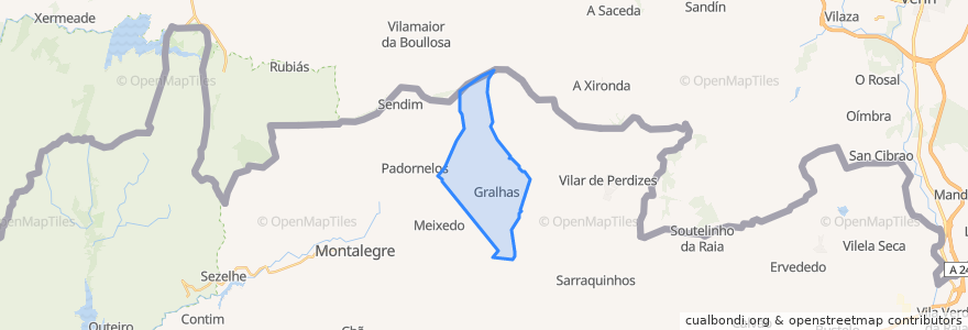 Mapa de ubicacion de Gralhas.