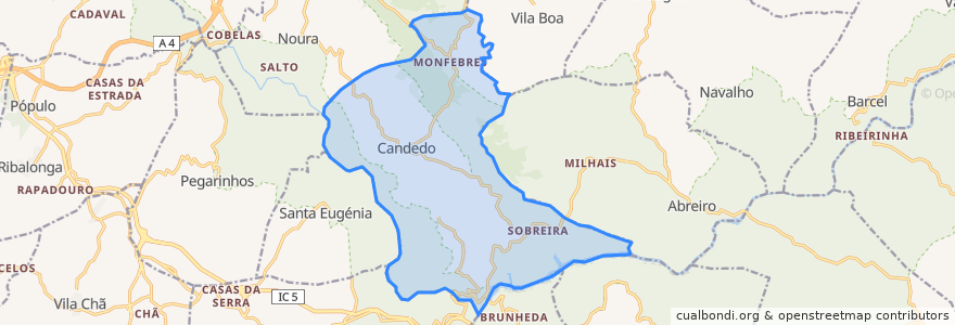 Mapa de ubicacion de Candedo.