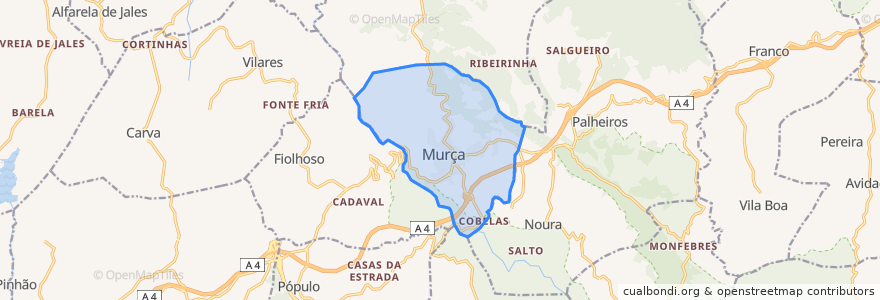 Mapa de ubicacion de Murça.