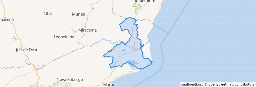 Mapa de ubicacion de Campos dos Goytacazes.