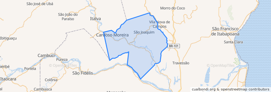 Mapa de ubicacion de Cardoso Moreira.