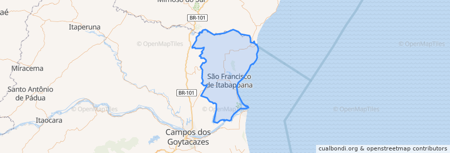 Mapa de ubicacion de São Francisco de Itabapoana.