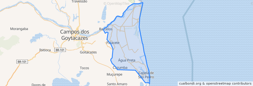 Mapa de ubicacion de São João da Barra.