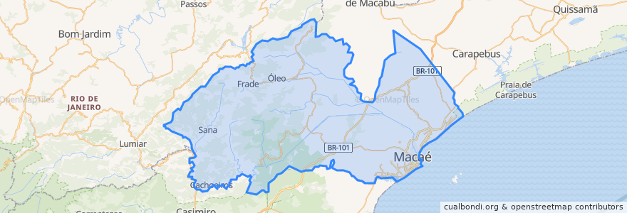 Mapa de ubicacion de Macaé.