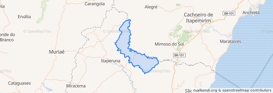 Mapa de ubicacion de Bom Jesus do Itabapoana.