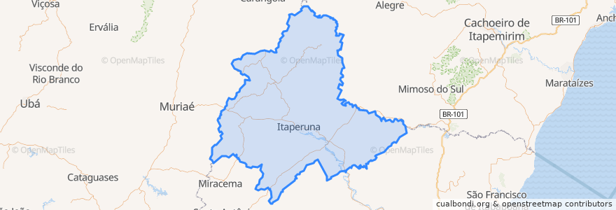 Mapa de ubicacion de Região Geográfica Imediata de Itaperuna.