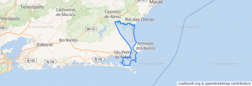 Mapa de ubicacion de Cabo Frio.