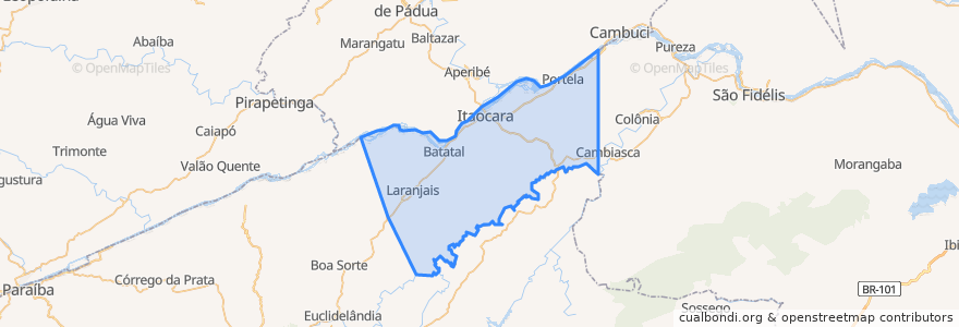 Mapa de ubicacion de Itaocara.