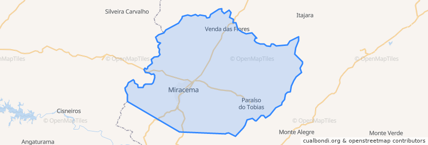 Mapa de ubicacion de Miracema.