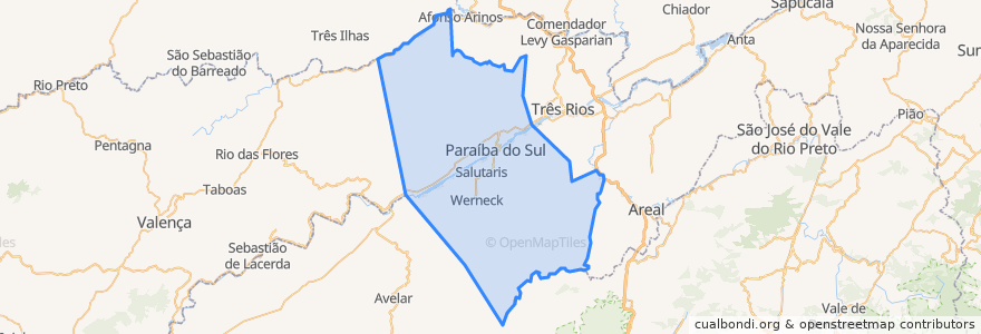 Mapa de ubicacion de Paraíba do Sul.