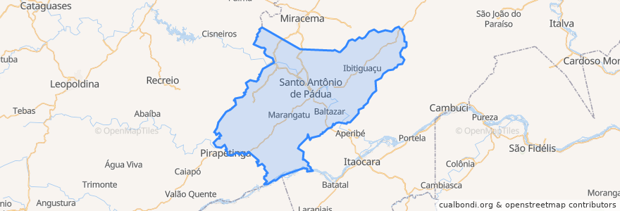 Mapa de ubicacion de Santo Antônio de Pádua.