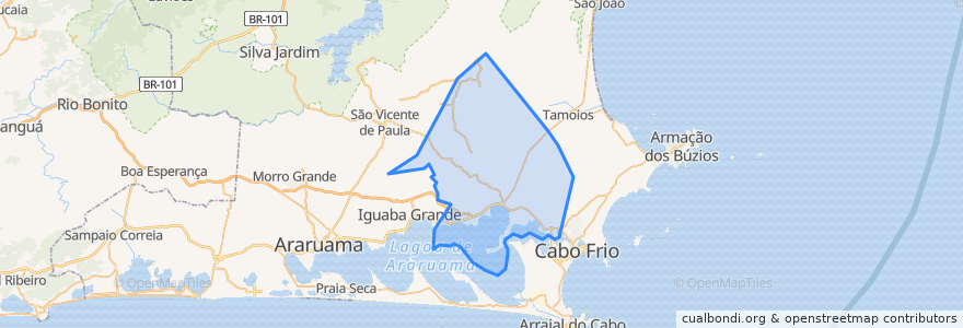 Mapa de ubicacion de São Pedro da Aldeia.