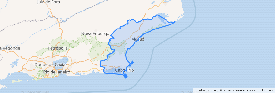 Mapa de ubicacion de Região Geográfica Intermediária de Macaé-Rio das Ostras-Cabo Frio.