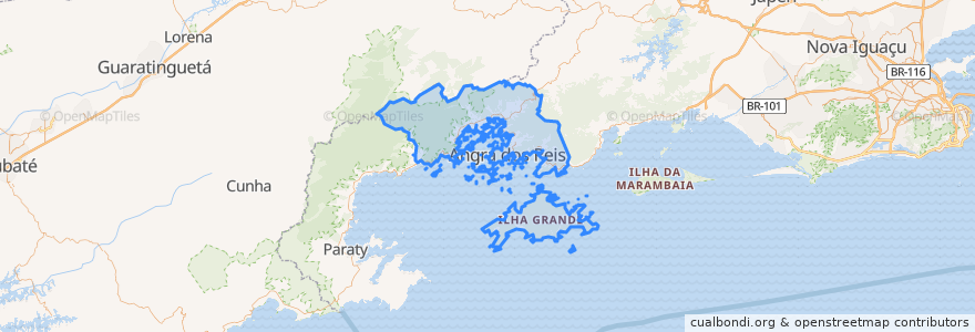 Mapa de ubicacion de Angra dos Reis.