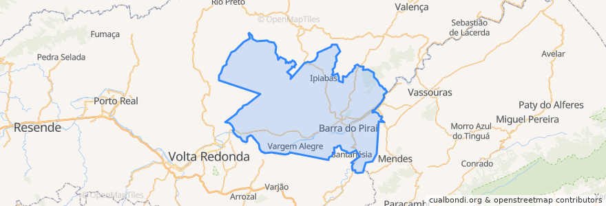 Mapa de ubicacion de Barra do Piraí.