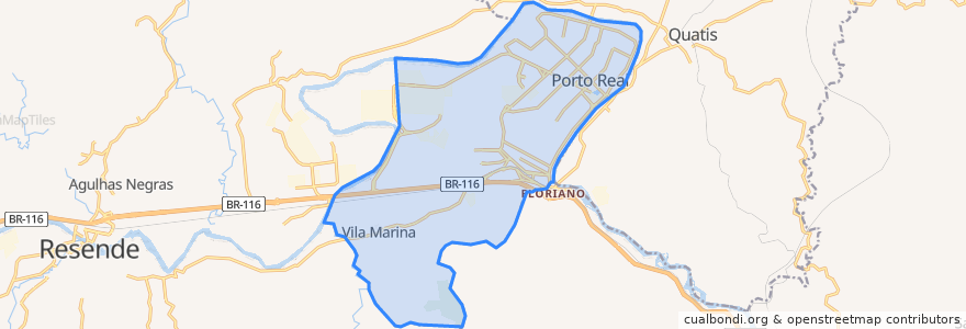 Mapa de ubicacion de Porto Real.