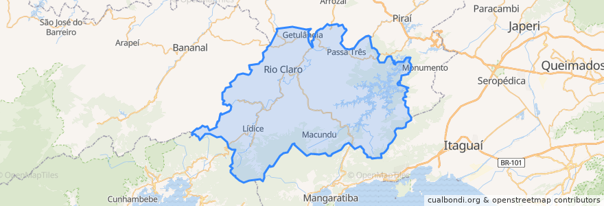 Mapa de ubicacion de Rio Claro.