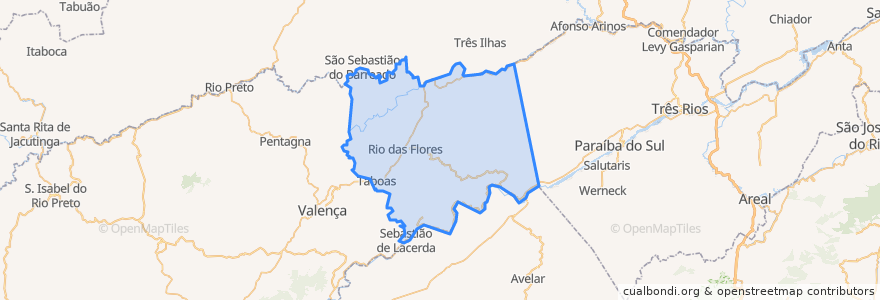 Mapa de ubicacion de Rio das Flores.