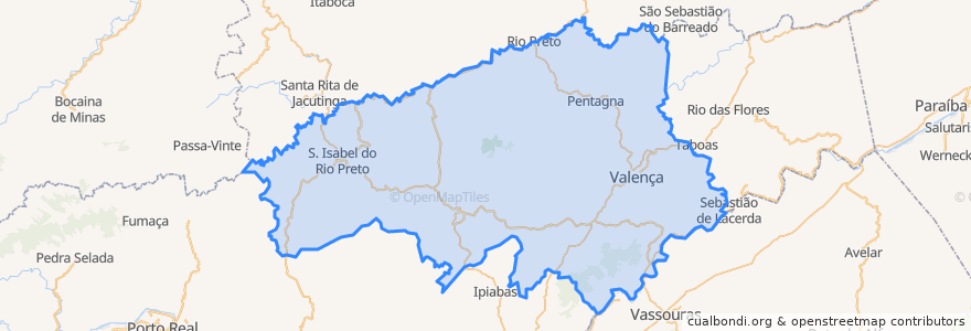 Mapa de ubicacion de Valença.