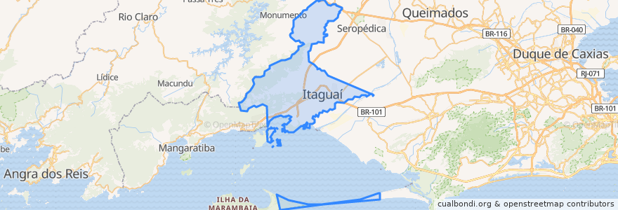 Mapa de ubicacion de Itaguaí.