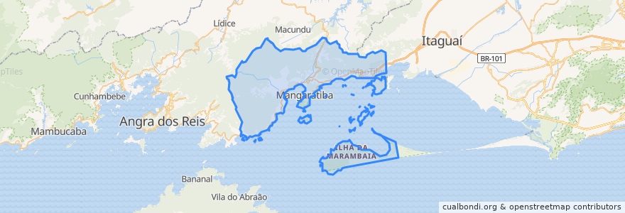 Mapa de ubicacion de Mangaratiba.