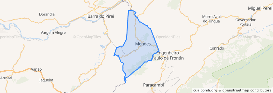 Mapa de ubicacion de Mendes.