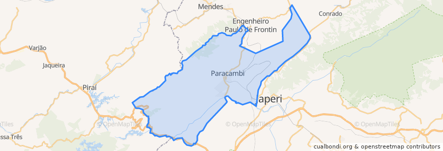 Mapa de ubicacion de Paracambi.