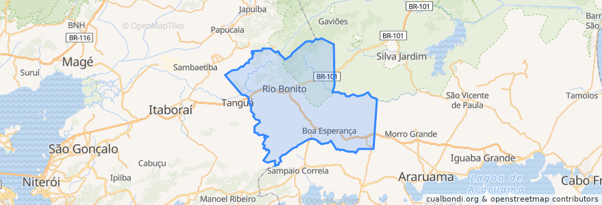 Mapa de ubicacion de Rio Bonito.