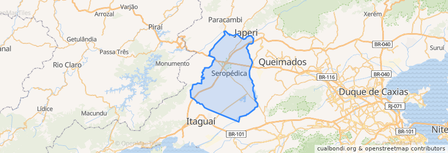 Mapa de ubicacion de Seropédica.