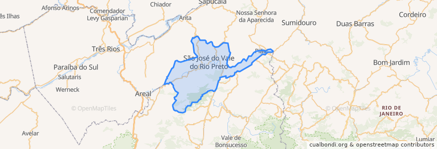 Mapa de ubicacion de São José do Vale do Rio Preto.