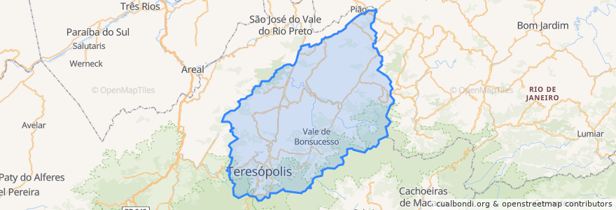 Mapa de ubicacion de Teresópolis.