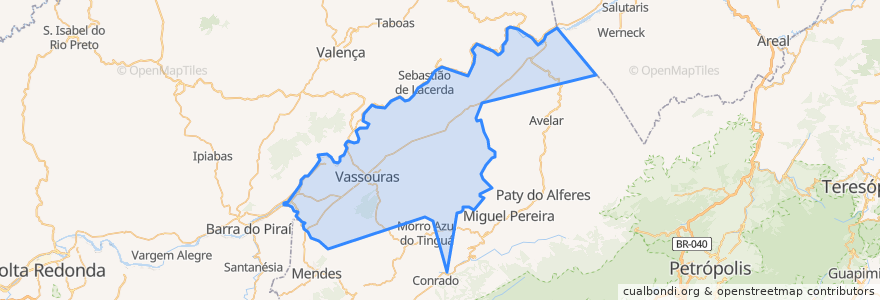 Mapa de ubicacion de Vassouras.