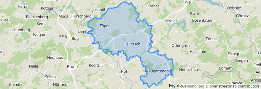 Mapa de ubicacion de Verwaltungsgemeinschaft Feilitzsch.