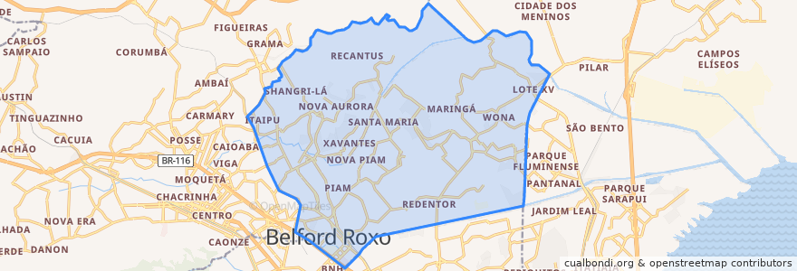 Mapa de ubicacion de Belford Roxo.