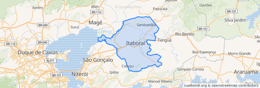 Mapa de ubicacion de Itaboraí.