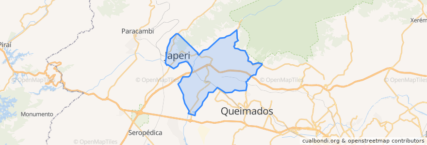Mapa de ubicacion de Japeri.