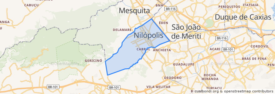 Mapa de ubicacion de Nilópolis.